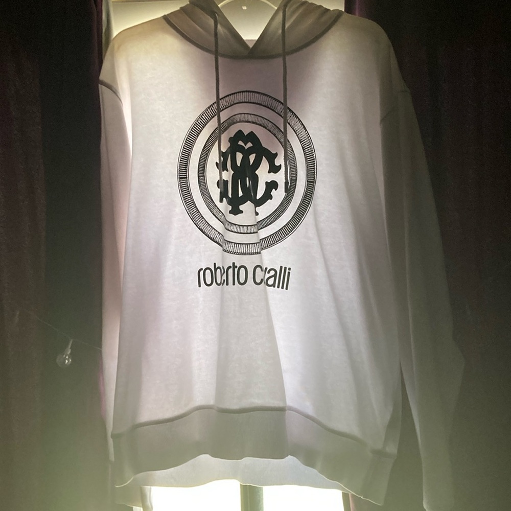 NWOT Roberto Cavalli XXL hoodie white